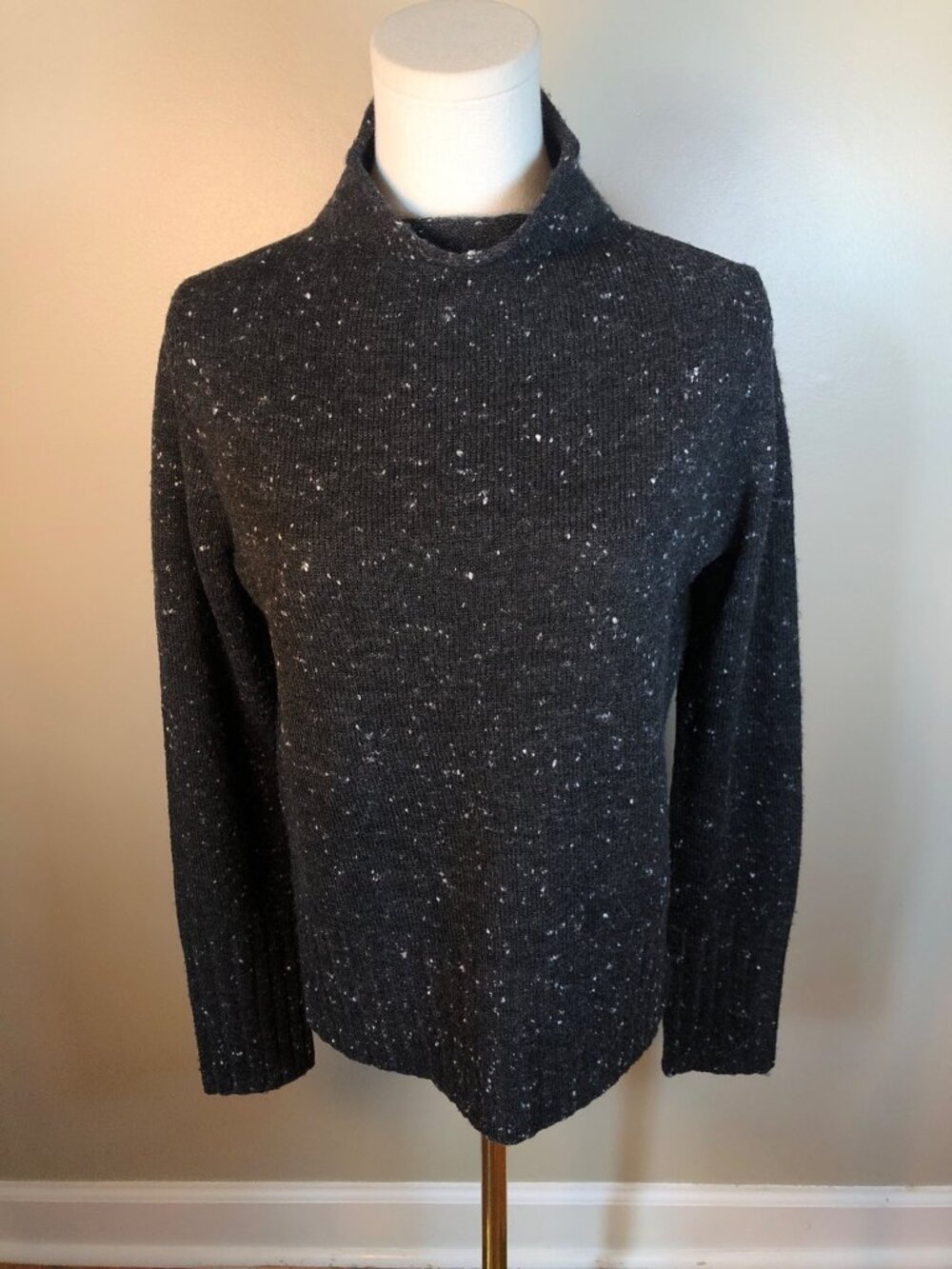 Madewell Donegal Speckled Wool Blend Mock Neck Sweater Women's Small Minimalist